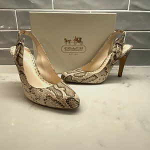 Coach Alma Python Sling Back Heels